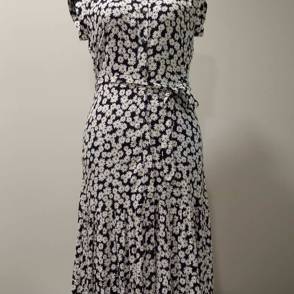 ANN TAYLOR ESME DRESS DAISY PRINT FLORAL SHIRT MAXI DRESS W/BELT SIZE 6P NEW